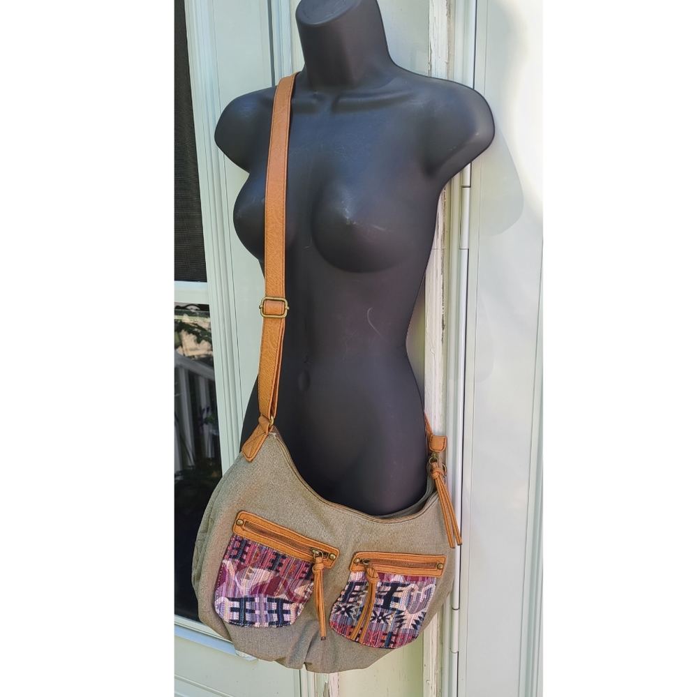 Arizona Jean Company Olive Aztec Long Strap Purse